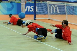 Partido de la selección española de goalball. Fuente: AD