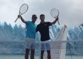 Nadal y Djokovic juegan junto al glaciar Perito Moreno