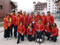 La bandera española ondea en la villa de Sochi