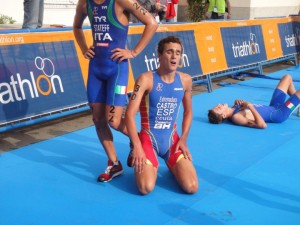 El triatleta David Castro durante una competición.