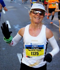 La atleta durante una maratón.