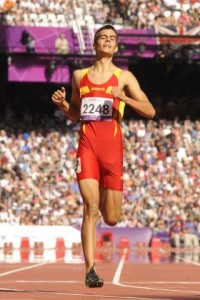 Lorenzo Albaladejo durante una carrera.