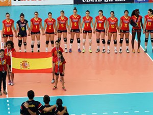 La selección española en el Preeuropeo. Fuente: RFEVB