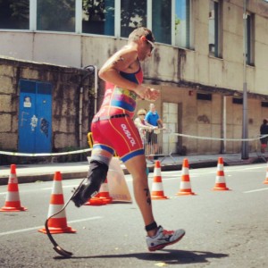 Raúl Zambrana en el Mundial de duatlón.