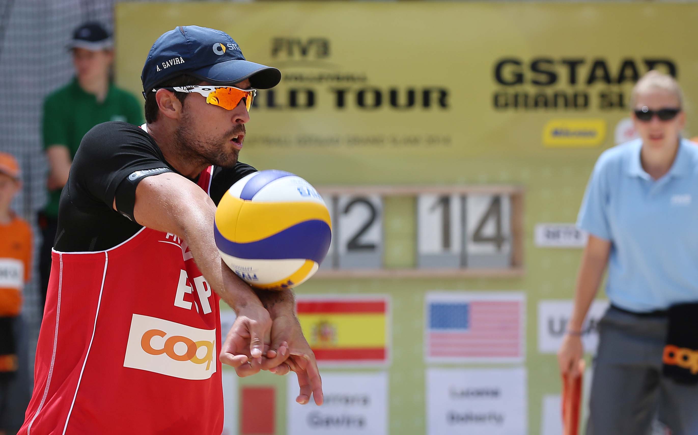 Adrián Gavira en el Grand Slam de Gstaad (Suiza). Fuente: RFEVB