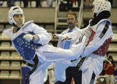 Gran nivel de los taekwondistas sobre el tatami de Leganés