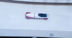 Héctor Abelleira en el bob. Fuente: Spanish Bobsleigh