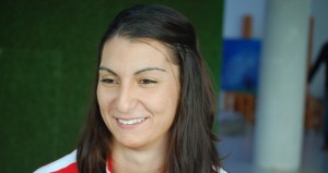 La tinerfeña durante la entrevista. Fuente: L.P.