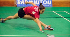 La jugadora española de bádminton, Clara Azurmendi, durante un partido. Fuente: AD