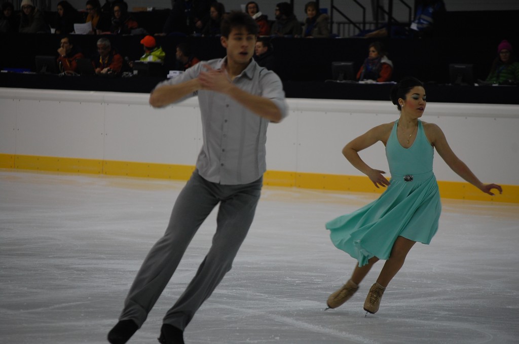 Celia Robledo y Luis Fenero durante el programa corto en el Campeonato de España en Granada. Fuente: LPT / Avance Deportivo