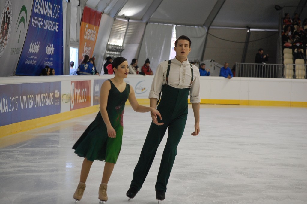 Celia Robledo y Luis Fenero durante el programa corto en el Campeonato de España en Granada. Fuente: LPT / Avance Deportivo