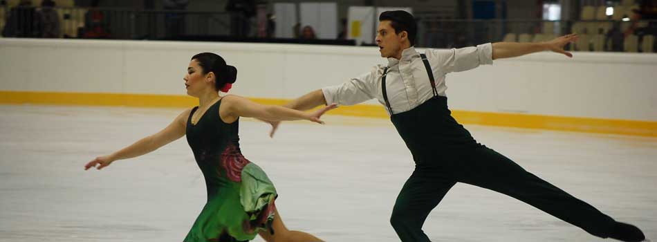 Celia Robledo y Luis Fenero durante el programa corto en el Campeonato de España en Granada. Fuente: LPT / Avance Deportivo