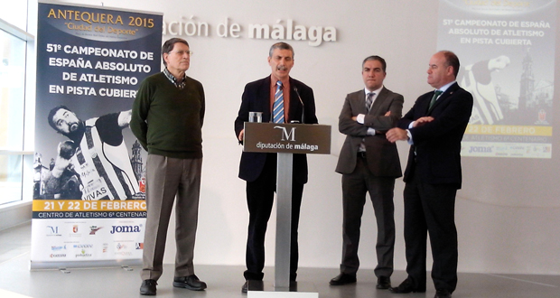 José María Odriozola, Enrique López Cuenca, el presidente de la Diputación de Málaga, Elías Bendodo y el alcalde de Antequera, Manuel Barón. Fuente: AD