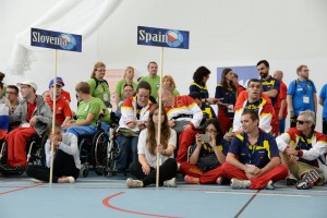 Selección española de boccia en Polonia. Fuente: Bisfed