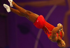 Rayderley Zapata durante la final de suelo de gimnasia artística. Fuente: baku2015.com
