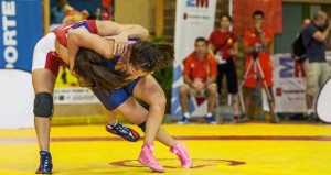 Karima Sánchez en un combate.