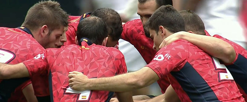 La selección de rugby 7 durante el torneo en Inglaterra. Fuente: Ferugby