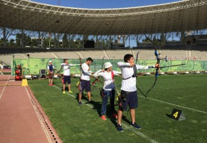 La selección española de tiro con arco en los Juegos Europeos de Bakú. Fuente: FETA
