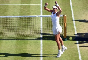 Garbiñe Muguruza durante uno de los partidos en Wimbledon. Fuente: Rfet