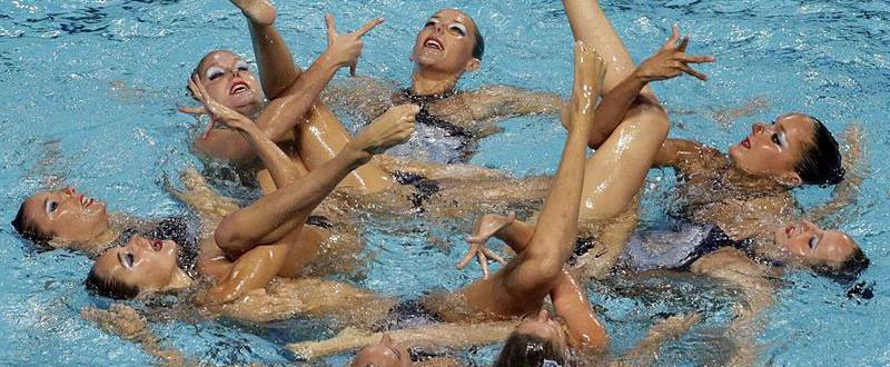 El combo español de natación sincronizada. Fuente: Rfen