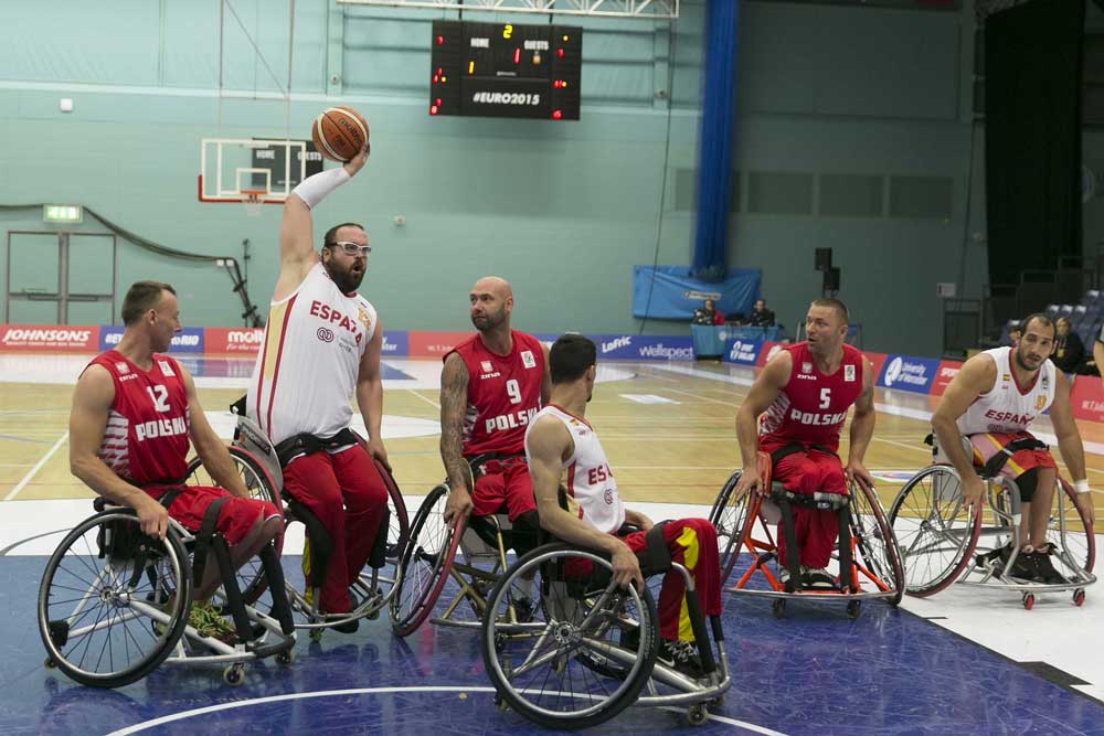España y Polonia en el Europeo de basket en silla 2015. Fuente: CPE