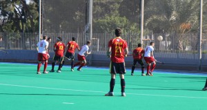 La selección durante el partido frente a India. Fuente: Rfeh. 