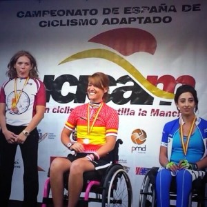 Eva se proclamó en mayo campeona de España de ciclismo adaptado. Fuente: AD. 