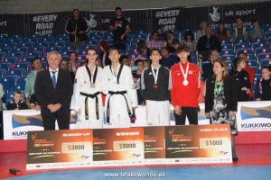 Jesús Tortosa en el podio. Fuente: Fetaekwondo