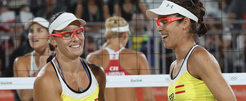 Liliana Fernández y Elsa Baquerizo (voley playa en Río 2016). Fuente: EFE