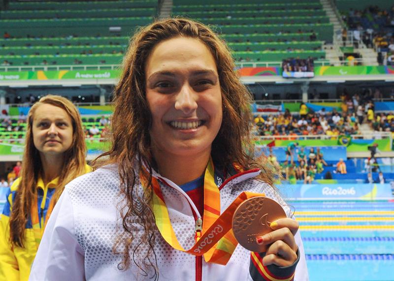 Bronce de Ariadna Edo en los 400 metros libre en Río 2016. Fuente: CPE