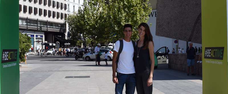 Joel González y Ruth Beitia en la II Semana Europea del Deporte. Fuente: CSD