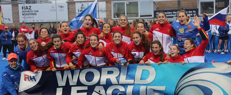 La selección española de hockey hierba, campeona de la World League en Valencia. Fuente: Oscar Matheu