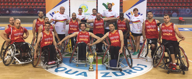 La selección española de baloncesto en silla de ruedas.  Fuente: FEDDF
