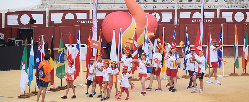 Delegación española desfilando en la ceremonia inaugural de los Juegos Mundiales de Trasplantados en Málaga. Fuente: LPT