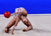 Álvaro Pradas y Polina Berezina, campeones de España de Gimnasia Rítmica