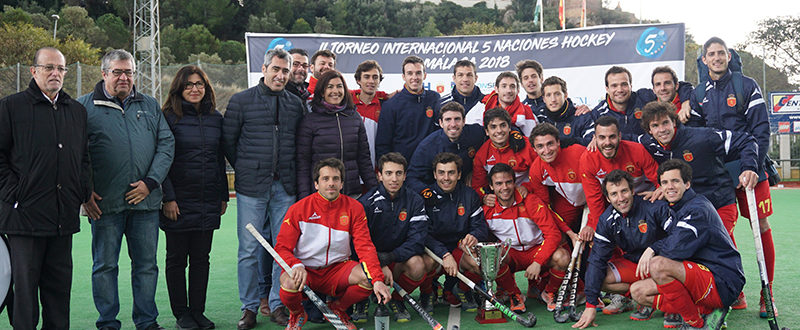 La selección española masculina de hockey hierba en Málaga. Fuente: Rfeh