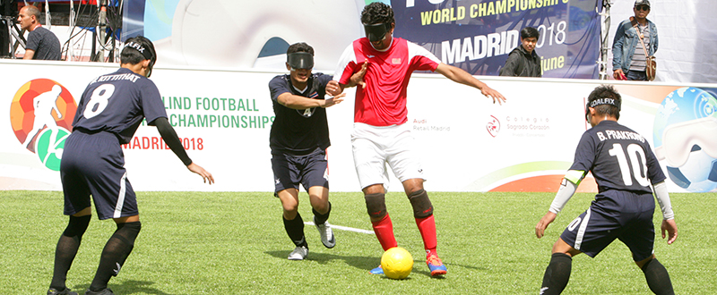 Marruecos vs Tailandia en el Mundial de Fútbol Sala para Ciegos. Fuente: CPE