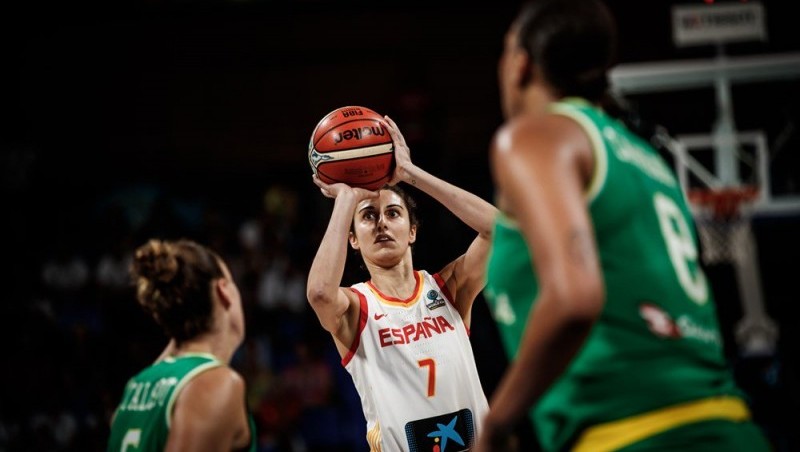 España vs Australia (Alba Torrens), en las semifinales del Mundial de Tenerife 2018. Fuente: FEB