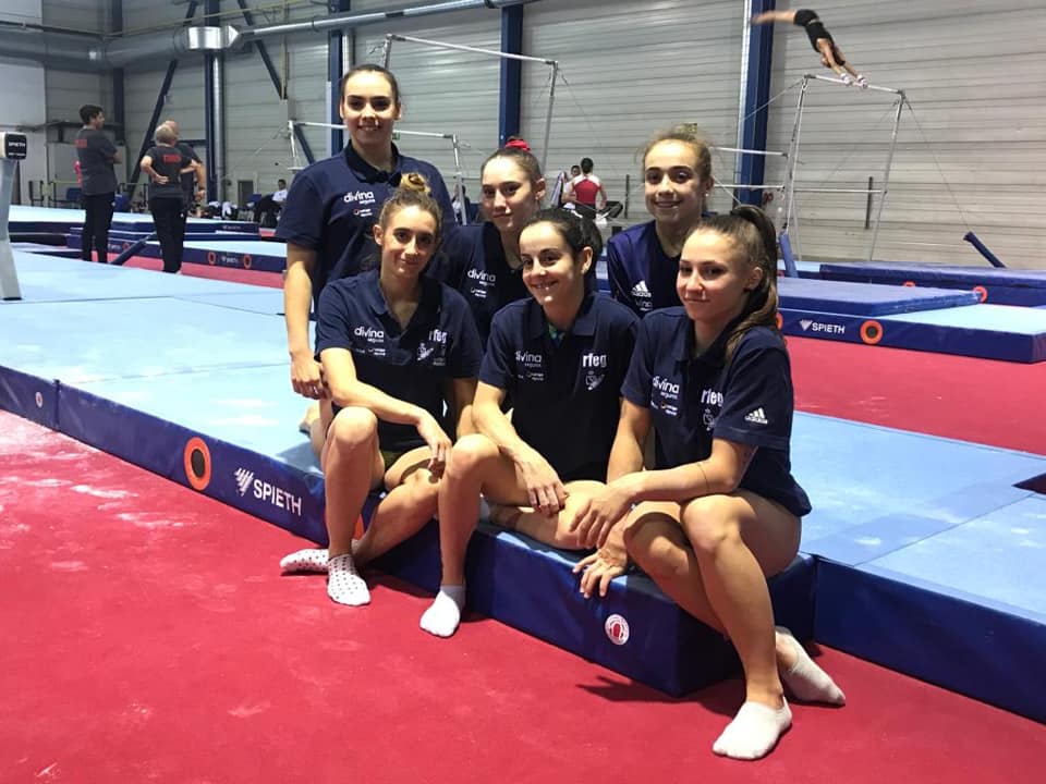 La selección femenina de gimnasia rítmica. Fuente: Rfeg