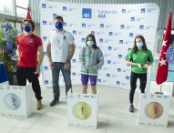 Anastasiya Dmytriv, Enrique Alhambra y Nahia Zudaire, podio en Valdemoro