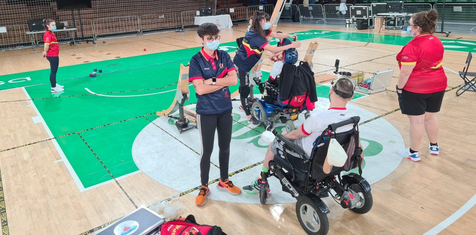 Entrenamiento BC3 equipo español Europeo Boccia Sevilla 2021. Fuente: Junta de Andalucía