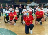 España entrena en el Palacio de San Pablo para preparar su debut en el europeo de boccia