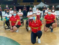 España entrena en el Palacio de San Pablo para preparar su debut en el europeo de boccia