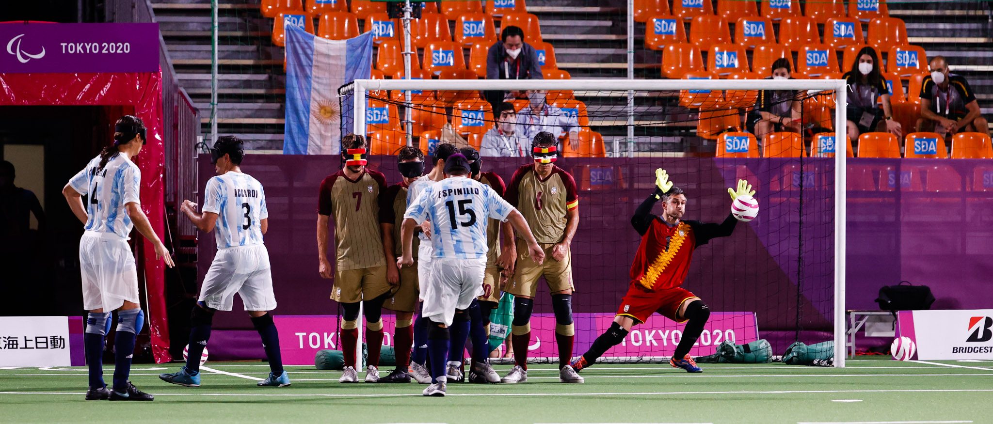 España vs Argentina en fútbol 5. Fuente: CPE