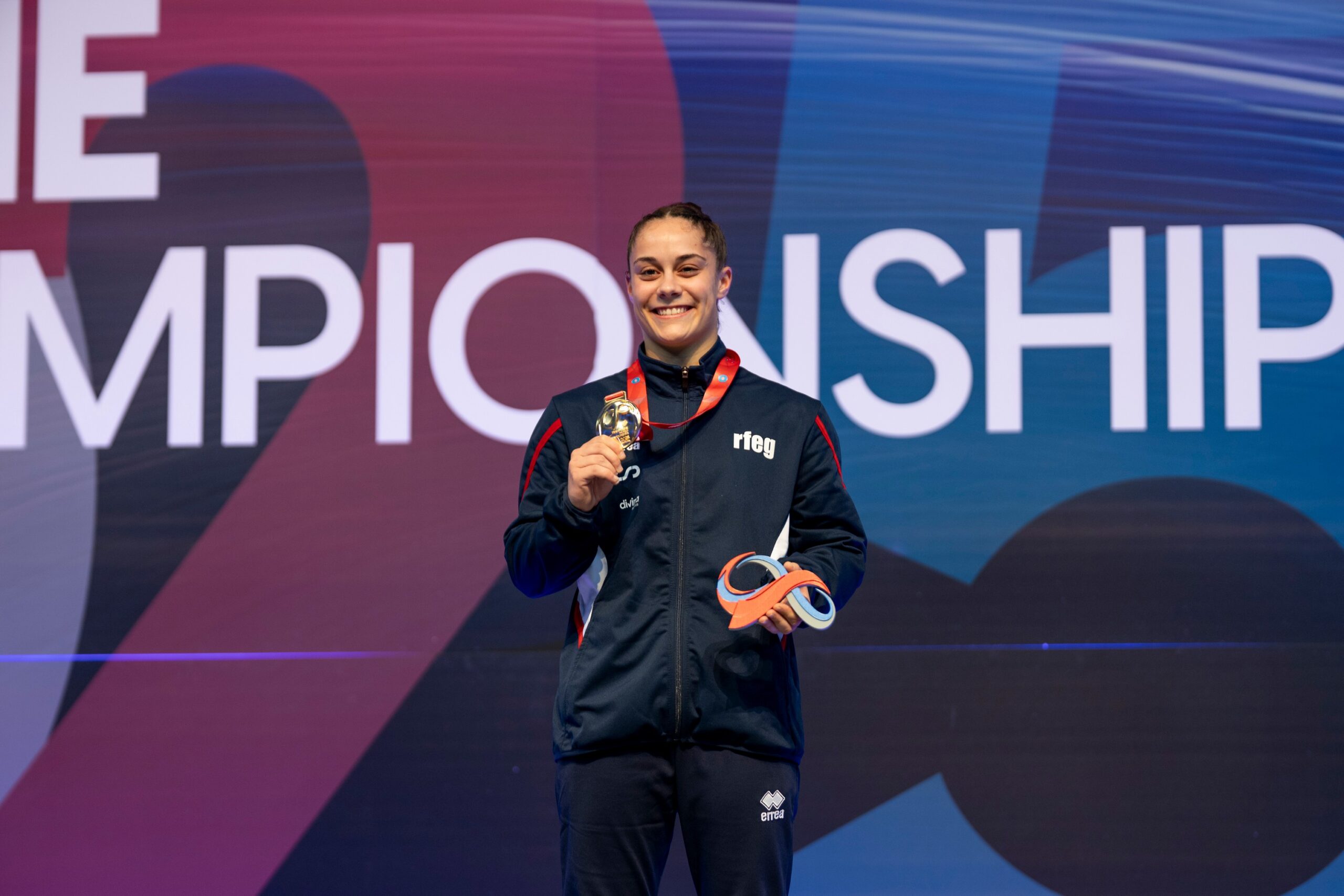 Melania Rodríguez en el Mundial de Gimnasia Trampolín de Pamplona. Fuente: David Sarmiento/Avance Deportivo