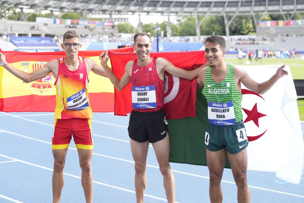 Yassine Ouhdadi plata en 1.500 T13 Mundial París 2023. Fuente: CPE