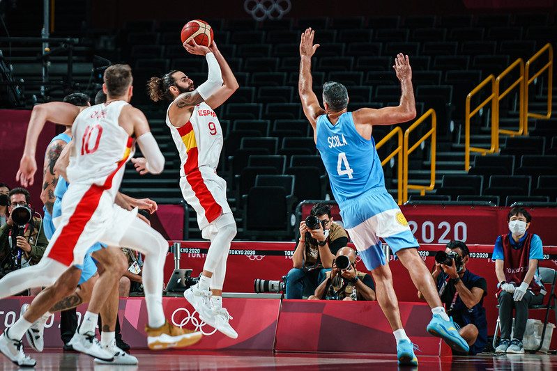 La selección española masculina de baloncesto en Tokio. Fuente: FEB