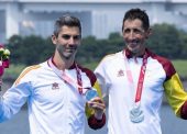 Los triatletas Héctor Catalá y su guía Gustavo Rodríguez, subcampeones paralímpicos