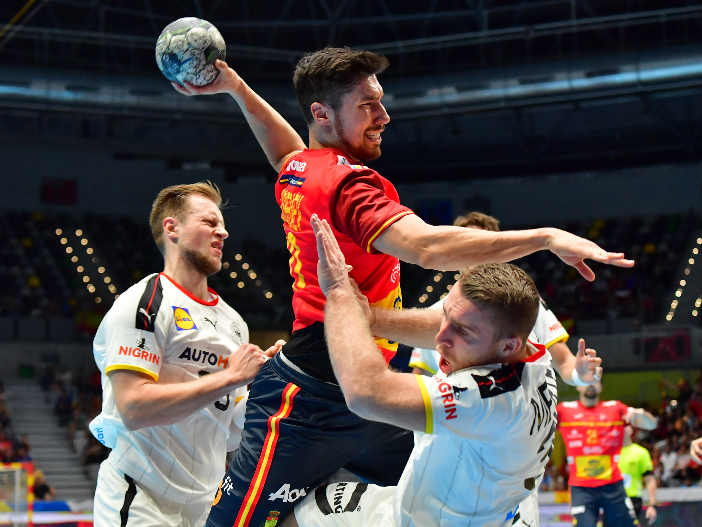 Hispanos vs Alemania. Fuente: J.L. Recio / RFEBM