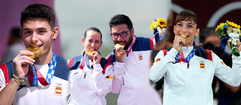 Oros olímpicos españoles en Tokyo 2020. Fuente: COE